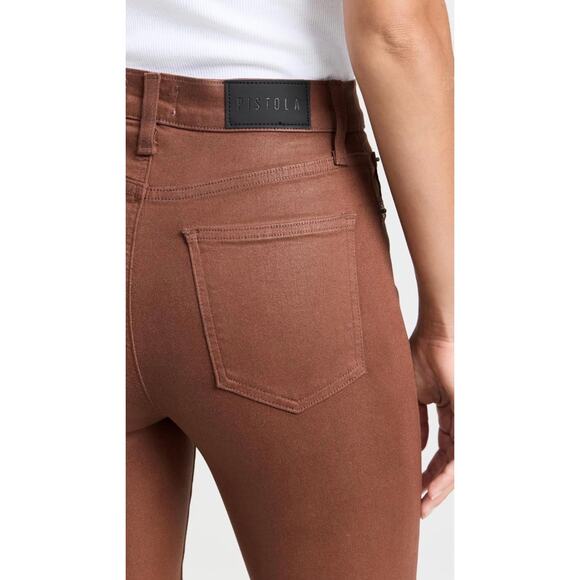 $198 Pistola Lennon Coated Crop - Saddle Brown 27, 22” inseam - Picture 4 of 15